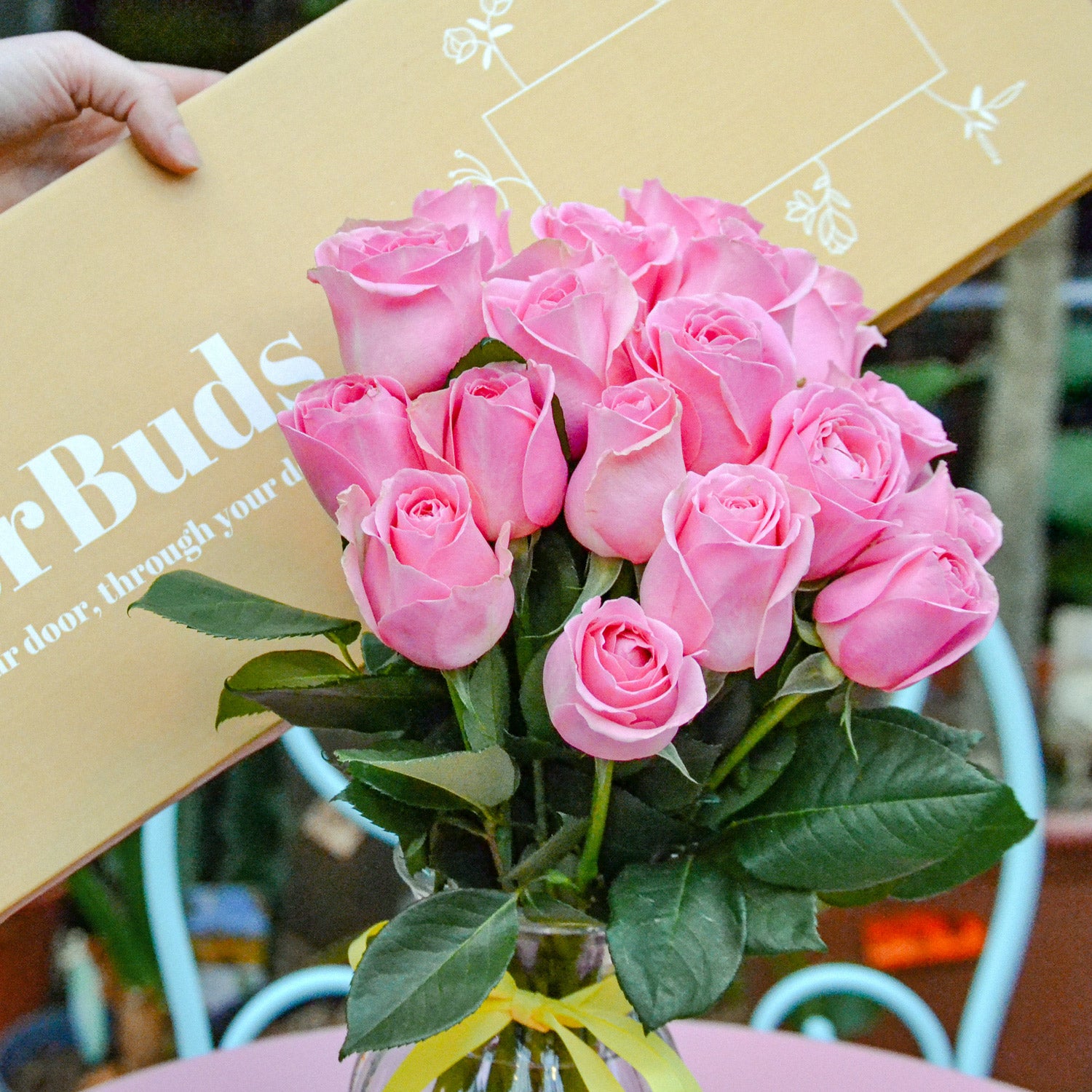 Letterbox Pink Roses | Box with Flowers | Letterbox Flowers – letterbuds